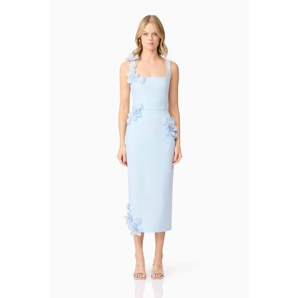 Elliatt Chantelle 3D Midi Dress Blue weddings parties evening events size M NWT - Picture 4 of 8